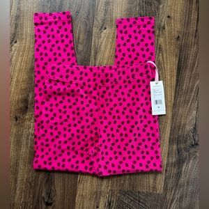 Vineyard Vines Pink Leggings with Black Floral Pattern